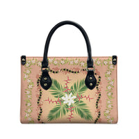 Hawaii Quilt Inspired Collection Aloha Flowers Leather Bag Maile - Kukui Nut Lei LT7 - Polynesian Pride