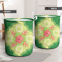 Hawaii Quilt Inspired Collection Aloha Flowers Laundry Basket Plumeria - Ti Leaf Lei LT7 - Polynesian Pride
