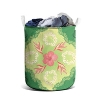 Hawaii Quilt Inspired Collection Aloha Flowers Laundry Basket Plumeria - Ti Leaf Lei LT7 - Polynesian Pride