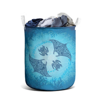 Hawaii Quilt Inspired Collection Aloha Sea Laundry Basket Manta Ray and Turtles LT7 - Polynesian Pride