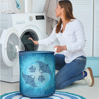 Hawaii Quilt Inspired Collection Aloha Sea Laundry Basket Manta Ray and Turtles LT7 - Polynesian Pride