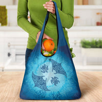 Hawaii Quilt Inspired Collection Aloha Sea Grocery Bag Manta Ray and Turtles LT7 - Polynesian Pride