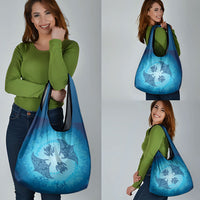 Hawaii Quilt Inspired Collection Aloha Sea Grocery Bag Manta Ray and Turtles LT7 - Polynesian Pride