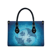 Hawaii Quilt Inspired Collection Aloha Sea Leather Bag Manta Ray and Turtles LT7 - Polynesian Pride