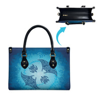 Hawaii Quilt Inspired Collection Aloha Sea Leather Bag Manta Ray and Turtles LT7 - Polynesian Pride