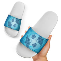 Hawaii Quilt Inspired Collection Aloha Sea Slide Sandals Manta Ray and Turtles LT7 - Polynesian Pride