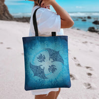 Hawaii Quilt Inspired Collection Aloha Sea Tote Bag Manta Ray and Turtles LT7 - Polynesian Pride