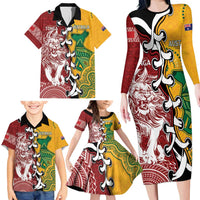 Mate Ma'a Tonga Vs Australia Rugby Personalized Family Matching Long Sleeve Bodycon Dress and Hawaiian Shirt Special Mascots LT7 - Polynesian Pride