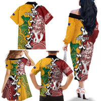 Mate Ma'a Tonga Vs Australia Rugby Personalized Family Matching Off The Shoulder Long Sleeve Dress and Hawaiian Shirt Special Mascots LT7 - Polynesian Pride