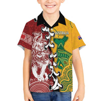 Mate Ma'a Tonga Vs Australia Rugby Personalized Family Matching Off Shoulder Short Dress and Hawaiian Shirt Special Mascots LT7 Son's Shirt Colorful - Polynesian Pride