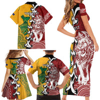 Mate Ma'a Tonga Vs Australia Rugby Personalized Family Matching Short Sleeve Bodycon Dress and Hawaiian Shirt Special Mascots LT7 - Polynesian Pride