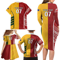 Australia - Tonga Rugby Custom Family Matching Long Sleeve Bodycon Dress and Hawaiian Shirt Minimalist Dynamic LT7 - Polynesian Pride