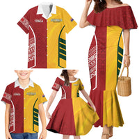 Australia - Tonga Rugby Custom Family Matching Mermaid Dress and Hawaiian Shirt Minimalist Dynamic LT7 - Polynesian Pride