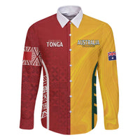 Australia - Tonga Rugby Custom Family Matching Short Sleeve Bodycon Dress and Hawaiian Shirt Minimalist Dynamic LT7 Dad's Shirt - Long Sleeve Colorful - Polynesian Pride