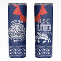 Queen Salote College 100 Years Anniversary Personalized Skinny Tumbler Tonga QSC Royal Blue LT7 Royal Blue - Polynesian Pride
