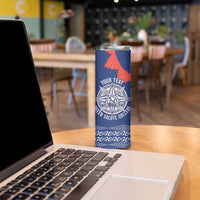 Queen Salote College 100 Years Anniversary Personalized Skinny Tumbler Tonga QSC Royal Blue LT7 - Polynesian Pride