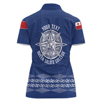 Queen Salote College 100 Years Anniversary Personalized Women Polo Shirt Tonga QSC Royal Blue LT7 - Polynesian Pride