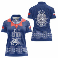 Queen Salote College 100 Years Anniversary Personalized Women Polo Shirt Tonga QSC Royal Blue LT7 - Polynesian Pride