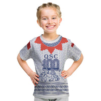 Queen Salote College 100 Years Anniversary Personalized Kid T Shirt Tonga QSC White - Polynesian Pride