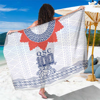 Queen Salote College 100 Years Anniversary Sarong Tonga QSC White LT7 One Size 44 x 66 inches White - Polynesian Pride