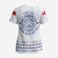 Queen Salote College 100 Years Anniversary Personalized Scrub Top Tonga QSC White LT7 - Polynesian Pride
