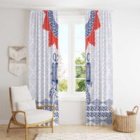 Queen Salote College 100 Years Anniversary Window Curtain Tonga QSC White - Polynesian Pride