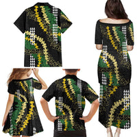 Hawaii Aloha Kakau Family Matching Puletasi and Hawaiian Shirt Puakenikeni and Maile Lei Twist LT7 - Polynesian Pride