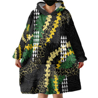 Hawaii Aloha Kakau Wearable Blanket Hoodie Puakenikeni and Maile Lei Twist LT7 - Polynesian Pride