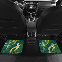 Hawaii Aloha Kakau Car Mats Green Puakenikeni and Maile Lei Twist LT7 Set 2pcs - Back Green - Polynesian Pride