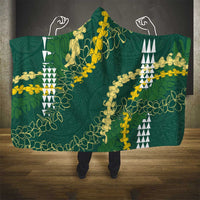 Hawaii Aloha Kakau Hooded Blanket Green Puakenikeni and Maile Lei Twist LT7 - Polynesian Pride