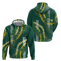 Hawaii Aloha Kakau Hoodie Green Puakenikeni and Maile Lei Twist LT7 - Polynesian Pride