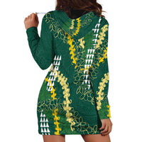 Hawaii Aloha Kakau Hoodie Dress Green Puakenikeni and Maile Lei Twist LT7 - Polynesian Pride