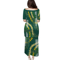 Hawaii Aloha Kakau Puletasi Green Puakenikeni and Maile Lei Twist LT7 - Polynesian Pride