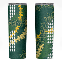 Hawaii Aloha Kakau Skinny Tumbler Green Puakenikeni and Maile Lei Twist LT7 Green - Polynesian Pride