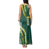 Hawaii Aloha Kakau Tank Maxi Dress Green Puakenikeni and Maile Lei Twist LT7 - Polynesian Pride