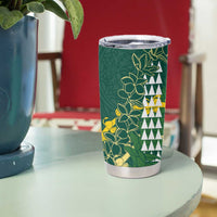 Hawaii Aloha Kakau Tumbler Cup Green Puakenikeni and Maile Lei Twist LT7 - Polynesian Pride