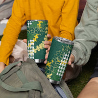 Hawaii Aloha Kakau Tumbler Cup Green Puakenikeni and Maile Lei Twist LT7 - Polynesian Pride