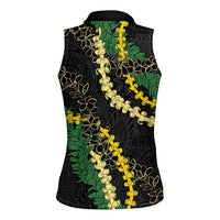 Hawaii Puakenikeni - Maile Lei Women Sleeveless Polo Shirt Obsidian Black LT7 - Polynesian Pride
