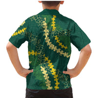 Hawaii Puakenikeni - Maile Lei Family Matching Mermaid Dress and Hawaiian Shirt Sage Green LT7 - Polynesian Pride