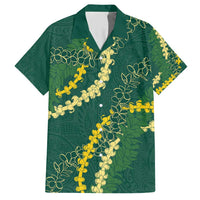 Hawaii Puakenikeni - Maile Lei Family Matching Short Sleeve Bodycon Dress and Hawaiian Shirt Sage Green LT7 Dad's Shirt - Short Sleeve Sage Green - Polynesian Pride
