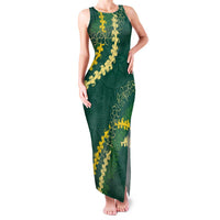 Hawaii Puakenikeni - Maile Lei Family Matching Tank Maxi Dress and Hawaiian Shirt Sage Green LT7 Mom's Dress Sage Green - Polynesian Pride