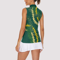 Hawaii Puakenikeni - Maile Lei Women Sleeveless Polo Shirt Sage Green LT7 - Polynesian Pride