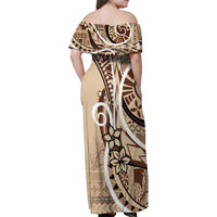Samoa Siapo Classic Motif Family Matching Off Shoulder Maxi Dress and Hawaiian Shirt Manuia le tutoatasi o Samoa Independence LT7 - Polynesian Pride