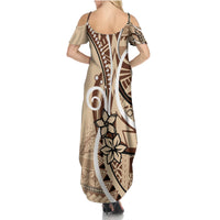 Samoa Siapo Classic Motif Family Matching Summer Maxi Dress and Hawaiian Shirt Manuia le tutoatasi o Samoa Independence LT7 - Polynesian Pride