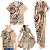 Samoa Siapo Classic Motif Family Matching Tank Maxi Dress and Hawaiian Shirt Manuia le tutoatasi o Samoa Independence LT7 - Polynesian Pride