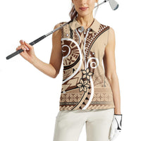 Samoa Siapo Classic Motif Women Sleeveless Polo Shirt Manuia le tutoatasi o Samoa Independence LT7 - Polynesian Pride