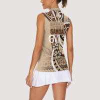 Samoa Siapo Classic Motif Women Sleeveless Polo Shirt Manuia le tutoatasi o Samoa Independence LT7 - Polynesian Pride