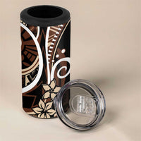 Samoa Siapo Classic Motif 4 in 1 Can Cooler Tumbler Manuia le tutoatasi o Samoa Independence Black Style LT7 - Polynesian Pride