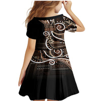 Samoa Siapo Classic Motif Family Matching Mermaid Dress and Hawaiian Shirt Manuia le tutoatasi o Samoa Independence Black Style LT7 - Polynesian Pride