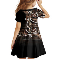 Samoa Siapo Classic Motif Family Matching Off Shoulder Maxi Dress and Hawaiian Shirt Manuia le tutoatasi o Samoa Independence Black Style LT7 - Polynesian Pride